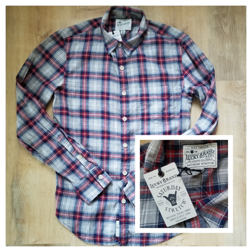 NWT Lucky Brand plaid shirt size S